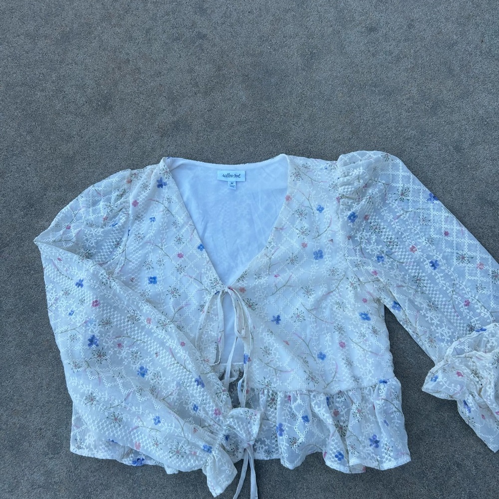Elegant White Floral Lace Blouse